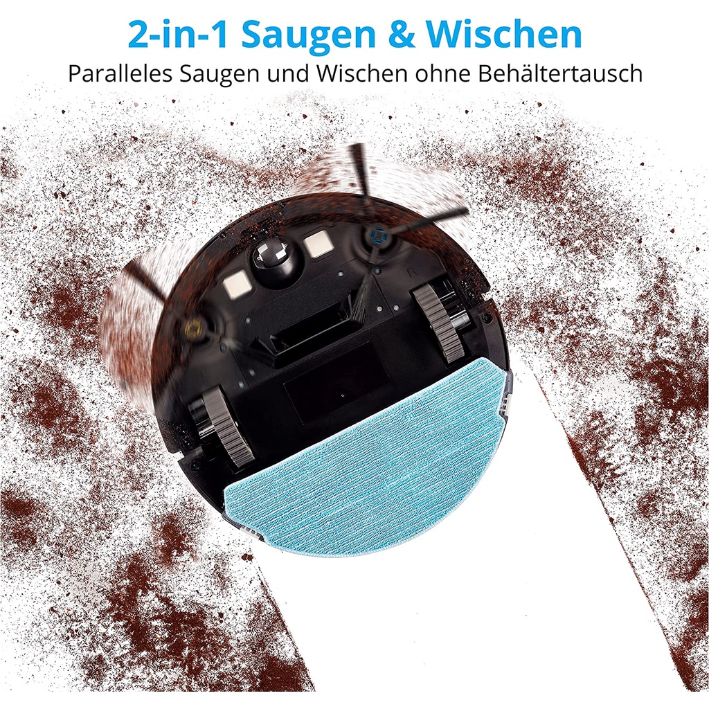 Robot hút bụi lau nhà 2in1 Medion MD 20011 điều khiển thông minh [nhập Đức chính hãng]