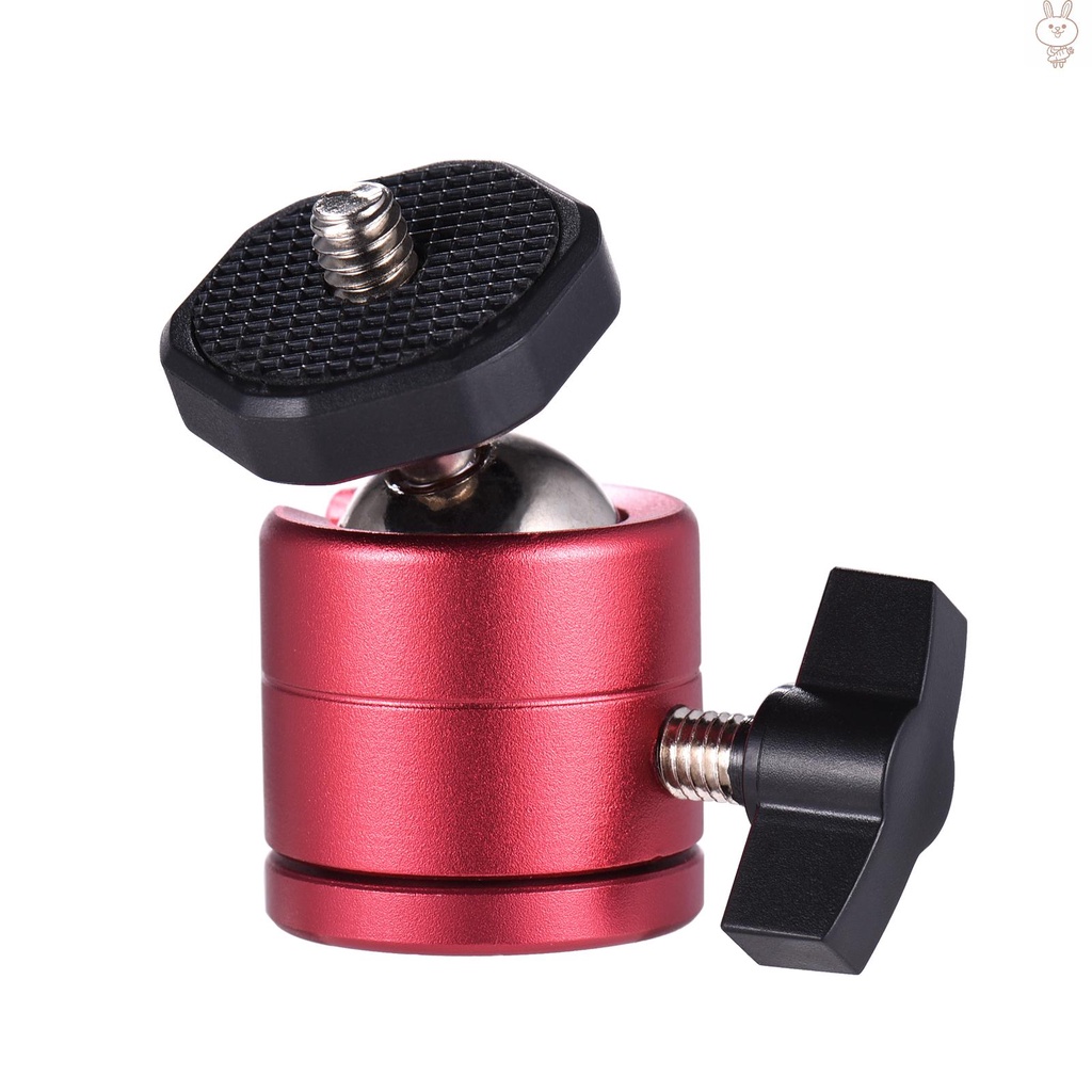 RD Mini Ball Head 360 Degree Rotatable Aluminum Alloy Ball Head Mount with 1/4 Inch Screw for Camera Camcorder Tripod