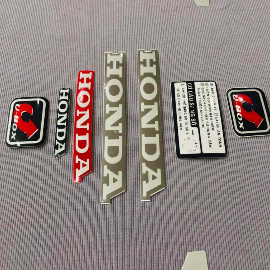 Trọn bộ tem rời dán xe máy Honda Wave S 100 màu đỏ