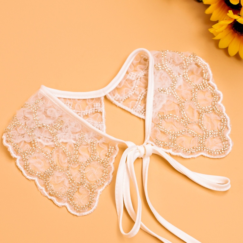 Yoioi Áo Sơ Mi Ren Rỗng Giả Cổ Áo Có Thể Tháo Rời Trang Trí Cho Nữ