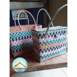 Giỏ Xách, Túi Xách Đan Dây Nhựa 6 Màu.