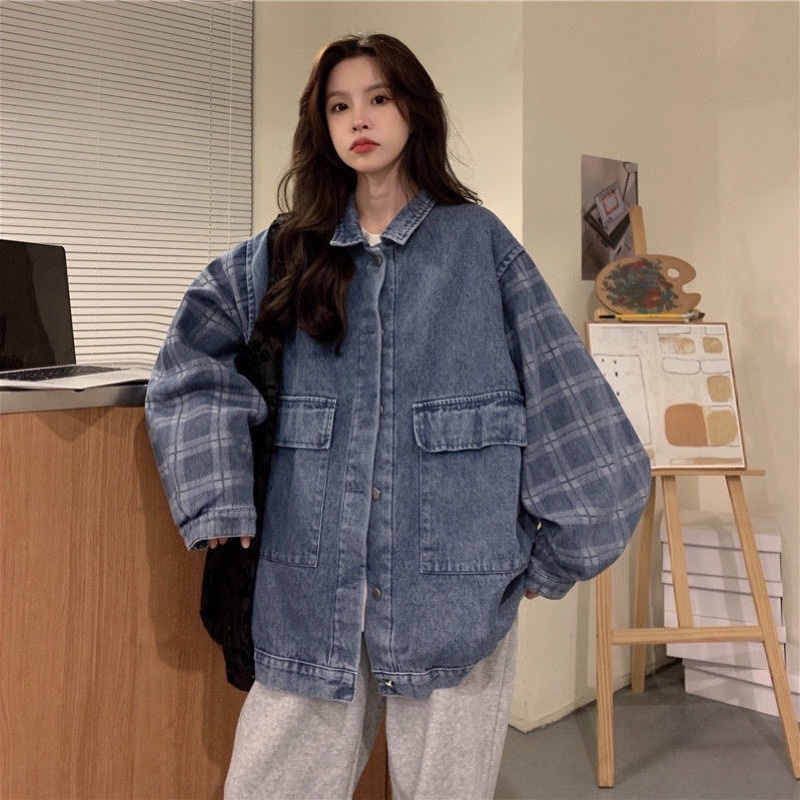 Áo Khoác Jean Bò Denim Nam Nữ Form Rộng Cá Tính Thời Trang Hàn Quốc Đi Học Đi Chơi Bigsize Chali Unisex AKCU001