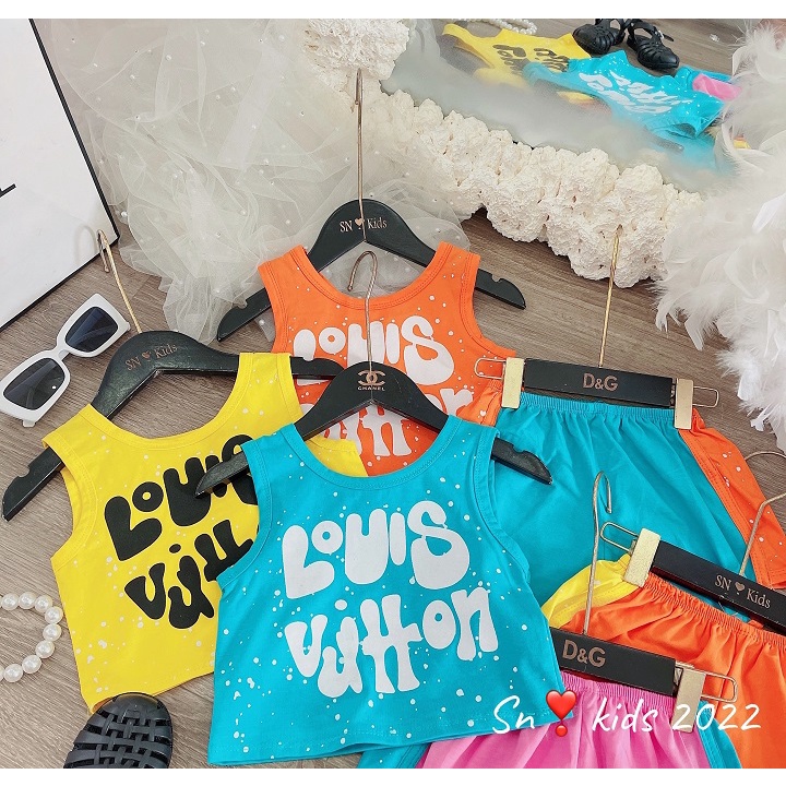 BỘ HÈ 3 Lỗ Phối Sắc SIze Đại cho bé gái siêu cute kèm ảnh thật (dáng áo croptop)
