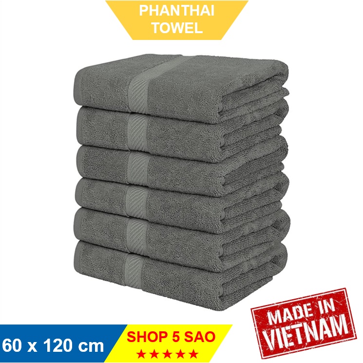 Khăn tắm màu Ghi Xám sang trọng, khổ lớn 60 x120 cm (300g) #khantam #khanbong