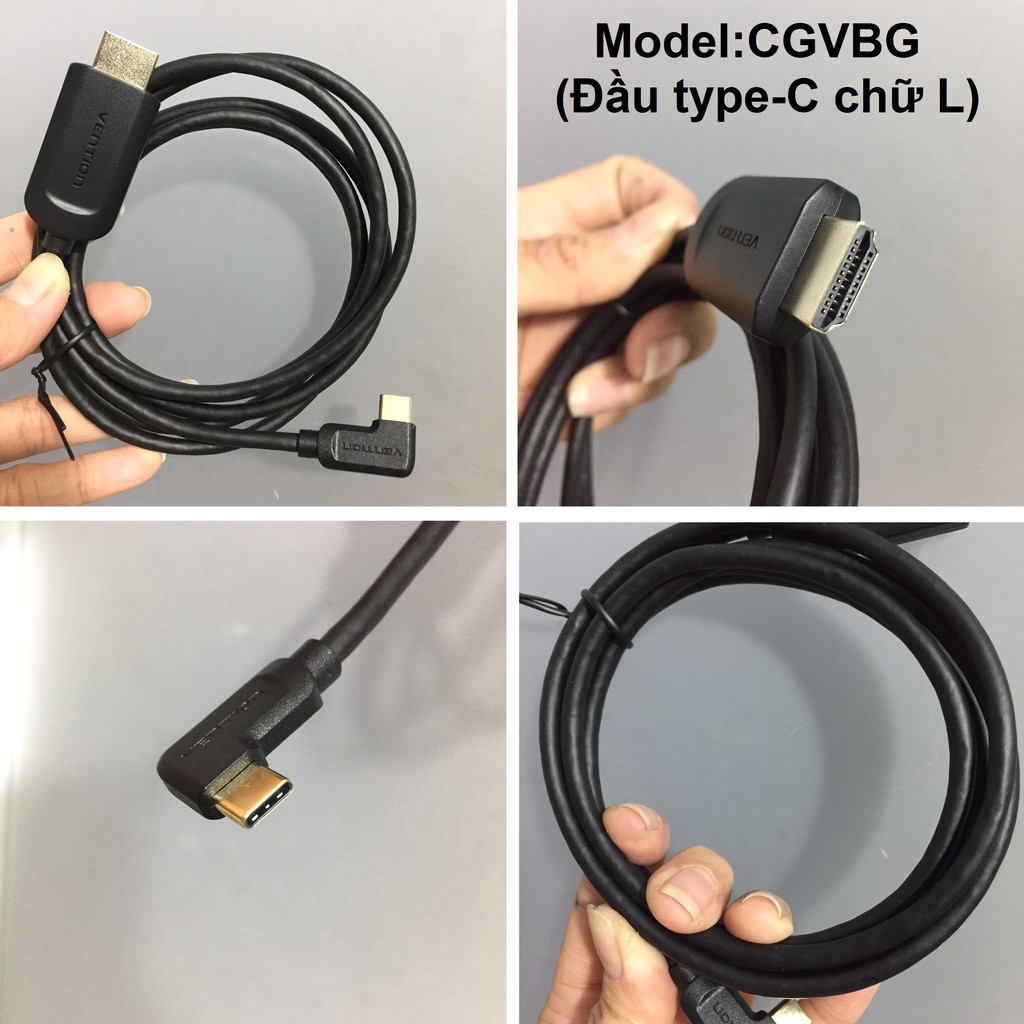 [Type-C to HDMI] Cáp chuyển đổi cổng type-C ra HDMI Vention CGUBG / CGVBG