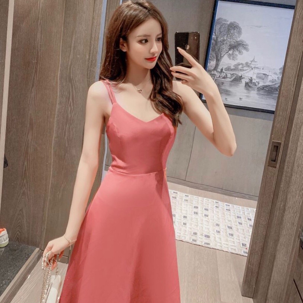 Đầm Maxi Hai Dây Đan Lưng 2 Màu - DM938