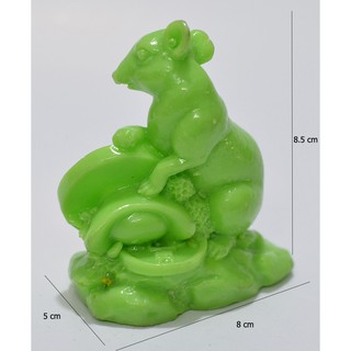 Tượng 12 con giáp chuột nhỏ màu xanh