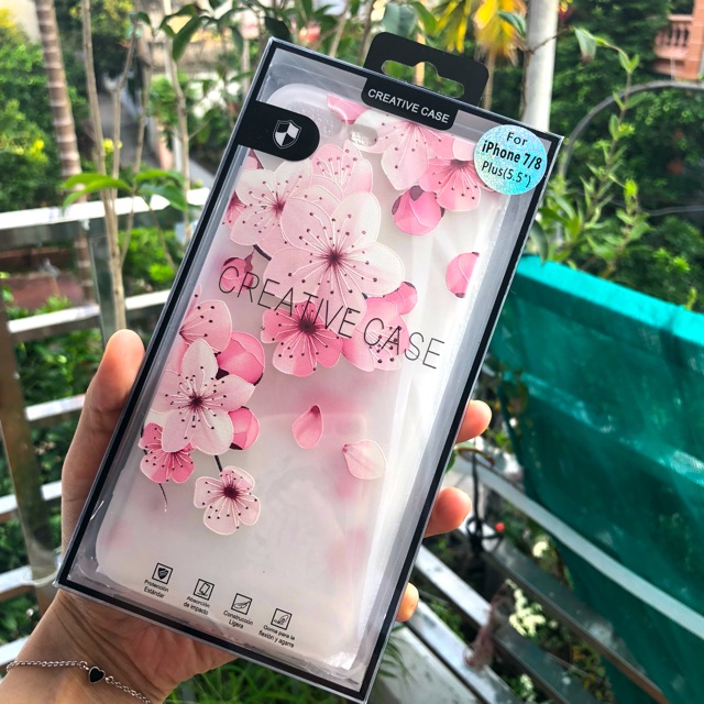 Combo ốp lưng dẻo kèm kính cường lực full màn hình đồng bộ họa tiết hoa 3D 1 - Iphone 6, 6plus, 7, 7plus, 8 , 8plus