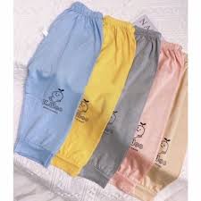 Quần dài mông thú vải  thun lạnh, quần bo gấu, mềm mịn cho bé trai, bé gái ( 3 - 15kg)