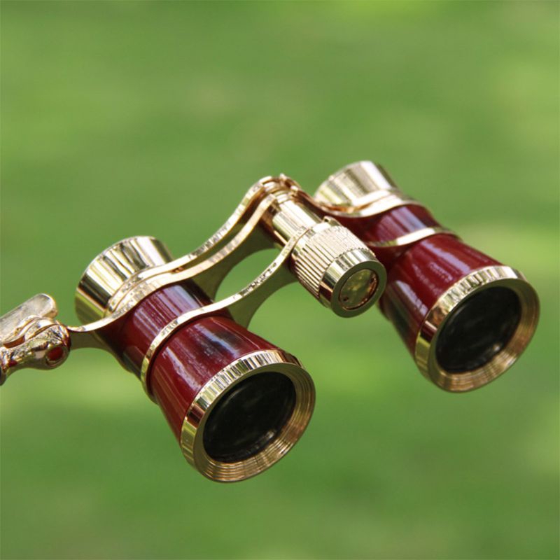 Mini Protable Vintage Glasses Binocular Telescope with Handle Fashion Elegant