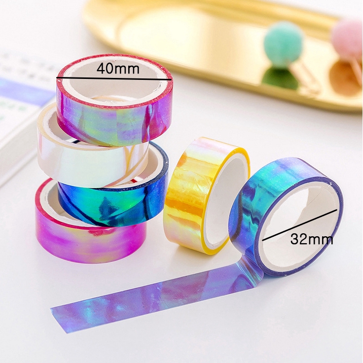 Cuộn Băng Keo Dán Màu Cầu Vồng Trang Trí Sổ Tay