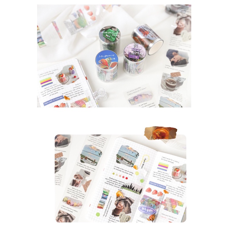 Cuộn washi tape trong suốt ảnh nghệ thuật 5cmx3m