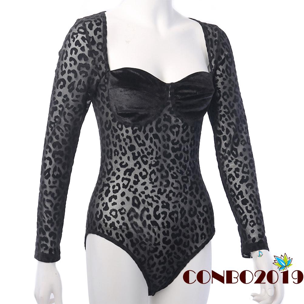 Áo liền quần họa tiết da báo thời trang quyến rũ cho nữ