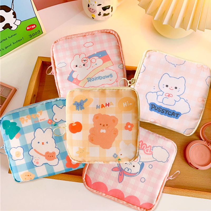 Túi đựng băng vệ sinh sức chứa lớn họa tiết hoạt hình dễ thương cho nữ