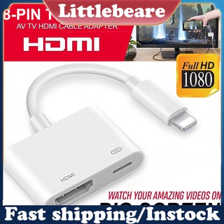 Cáp Chuyển Đổi Hdmi Av 1080p Hd 8pin Sang Hdmi Av Cho Iphone 5 Ipad Mini Ipod Touch