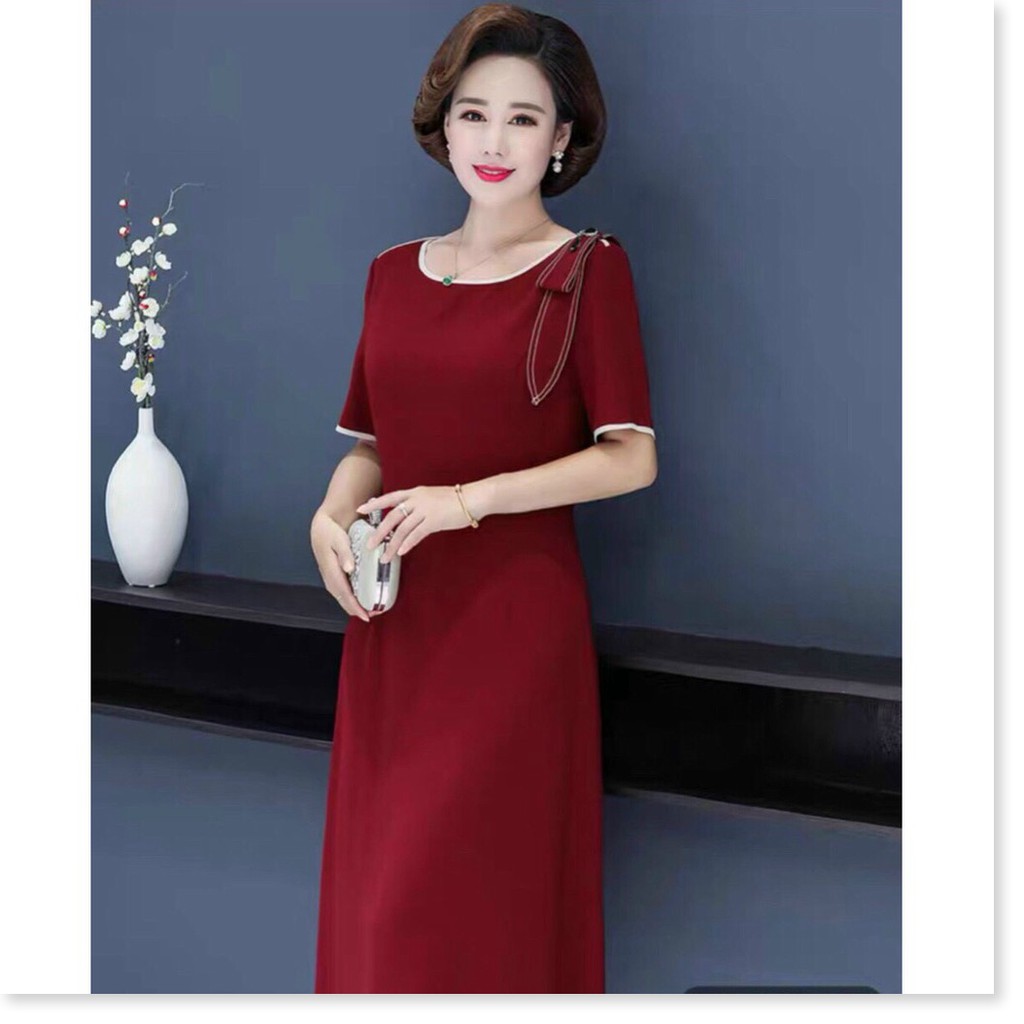 ĐẦM COTTON LẠNH SUÔNG VAI NƠ CÀI PHỤ KIỆN KHÁNH AN FASHION