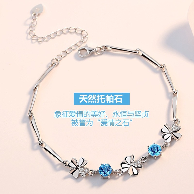 Vòng tay mạ bạc 925 đính đá sang trọng thời trang Hàn Quốc cho nữ