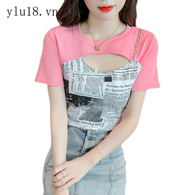 Áo Thun Tay Ngắn Phong Cách Mới Mùa Hè 2022 Quyến Rũ Cho Nữ