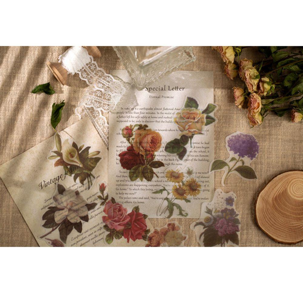 CHOOKEY Bộ 60 Miếng Dán Trang Trí Bằng Giấy In Hoa Dễ Sử Dụng