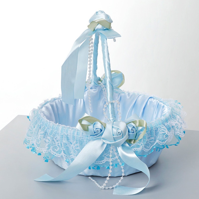 Giỏ Hoa Bằng Ren Nhiều Màu Sắc Dùng Trang Trí Đám Cưới