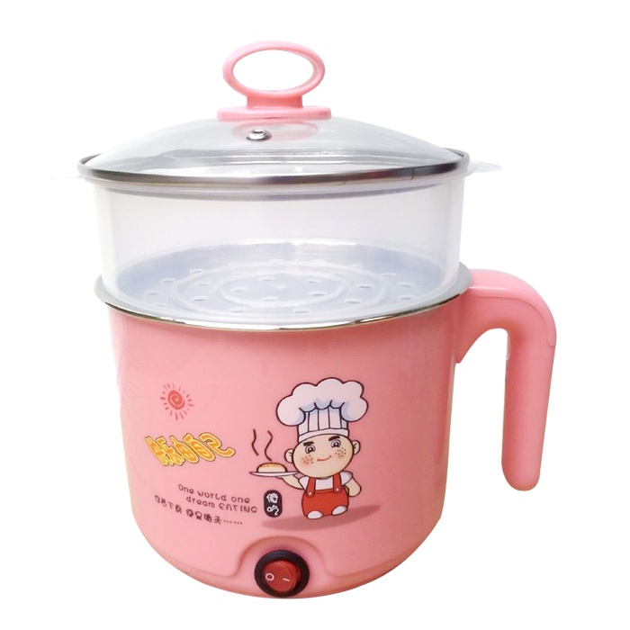 Nồi Lẩu/Ca Nấu Mì Mini Kèm Khay Hấp Trứng 18cm - Ngẫu Nhiên Màu