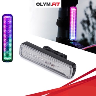 Đèn hậu xe đạp cầu vồng 7 màu - Đèn LED chống nước sạc cổng USB cho đuôi xe đạp - Phụ kiện xe đạp