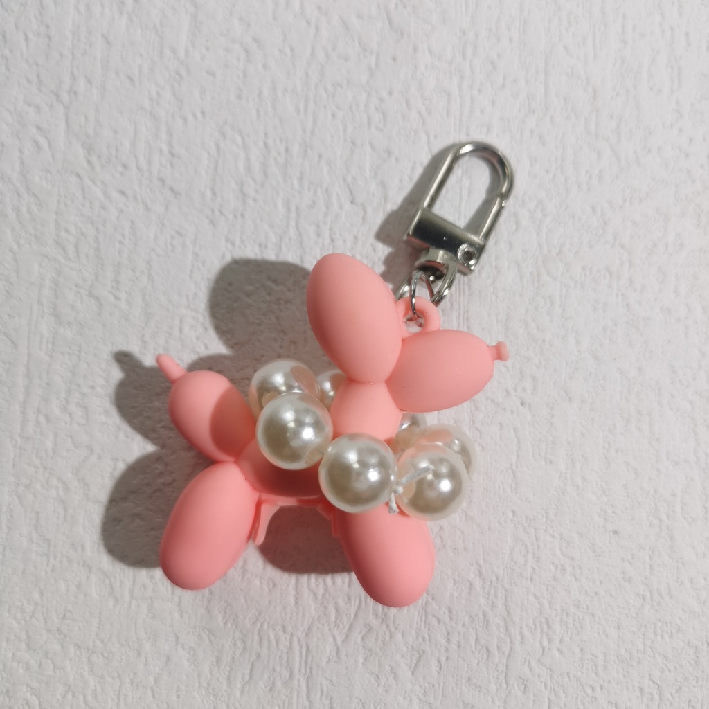 Ốp Bảo Vệ Hộp Đựng Tai Nghe Airpods Hình Chú Chó Và Bong Bóng Đính Ngọc Trai Xinh Xắn