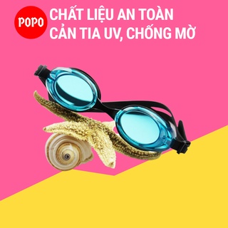 Kính bơi người lớn, kính bơi chính hãng mắt trong POPO 1153 chống tia UV chống lóa, mắt trong suốt kiểu dáng thời trang