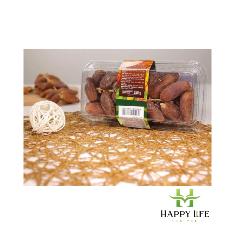 Chà là nguyên cành Sanwa Deglet Nour Tuisinia hộp 500g, đồ ăn vặt - Happy Life 4U