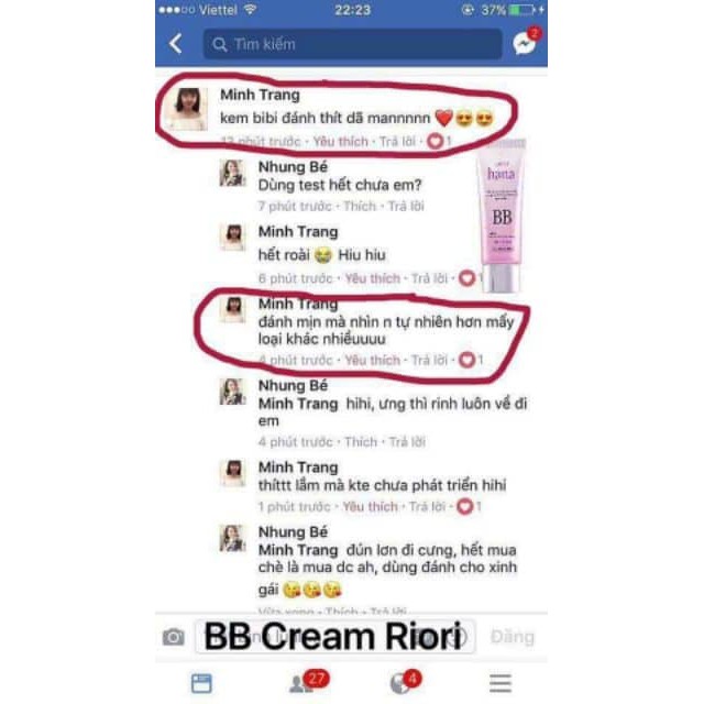 Kem nền che khuyết điểm BB Cream Riori 50g