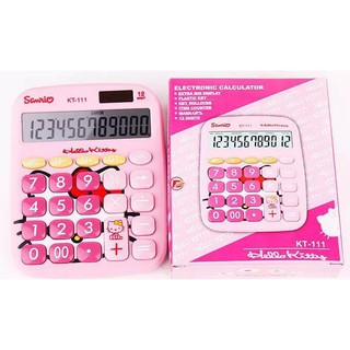 Máy tính cầm tay 12 số hình mèo hello kitty dễ thương