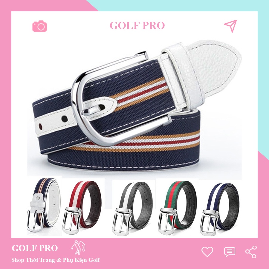 Thắt lưng đánh golf nam phong cách thể thao chất da PU bóng cao cấp GOLF PRO TL002