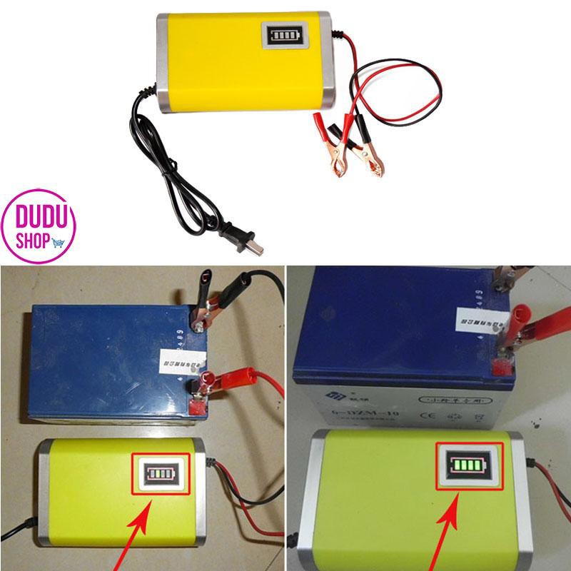 Bộ Sạc Ắc Quy Thông Minh Tự Ngắt 12V 7ah 10ah 12ah 15ah 18ah 20ah Máy Sạc Ắc Quy Xe MáySạc Bình Nhanh Cho Xe Máy, Ô TÔ