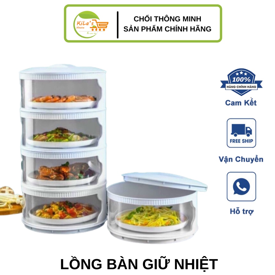 Lồng Bàn Giữ Nhiệt  Đậy Thức Ăn Thông Minh  4 Tầng Dựng Thức Ăn thiết kế thông minh an toàn sức khỏe