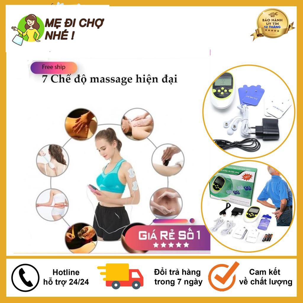 Máy Massage Trị Liệu Xung Điện 8 Miếng Dán Đầu Ra Kép Đa Chức Năng, Giúp Trị Liệu Đau Mỏi Vai Gáy