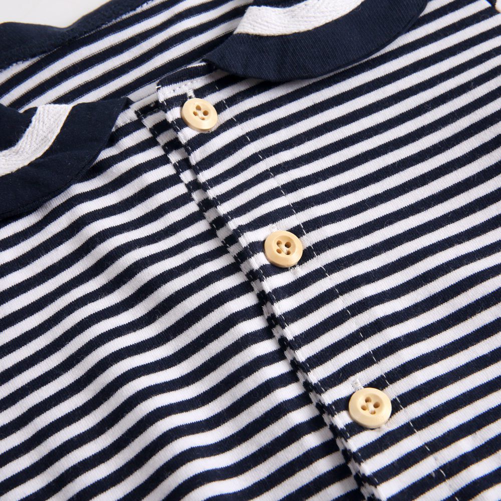 Áo liền thân Sanlutoz tay dài họa tiết dọc thời trang thường ngày cho bé gái