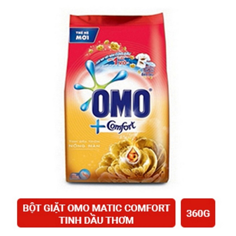 Bột giặt OMO Comfort Tinh Dầu Thơm Nồng Nàn Vàng 360g 360 g Giặt Tay