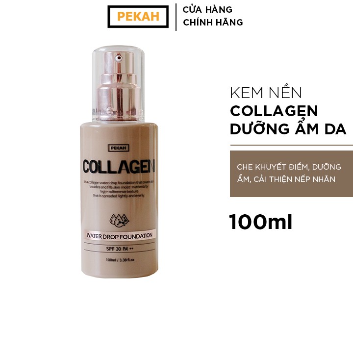 Kem Nền Collagen Dưỡng Ẩm Lâu Trôi PEKAH Collagen Water Drop Foundation 100ml