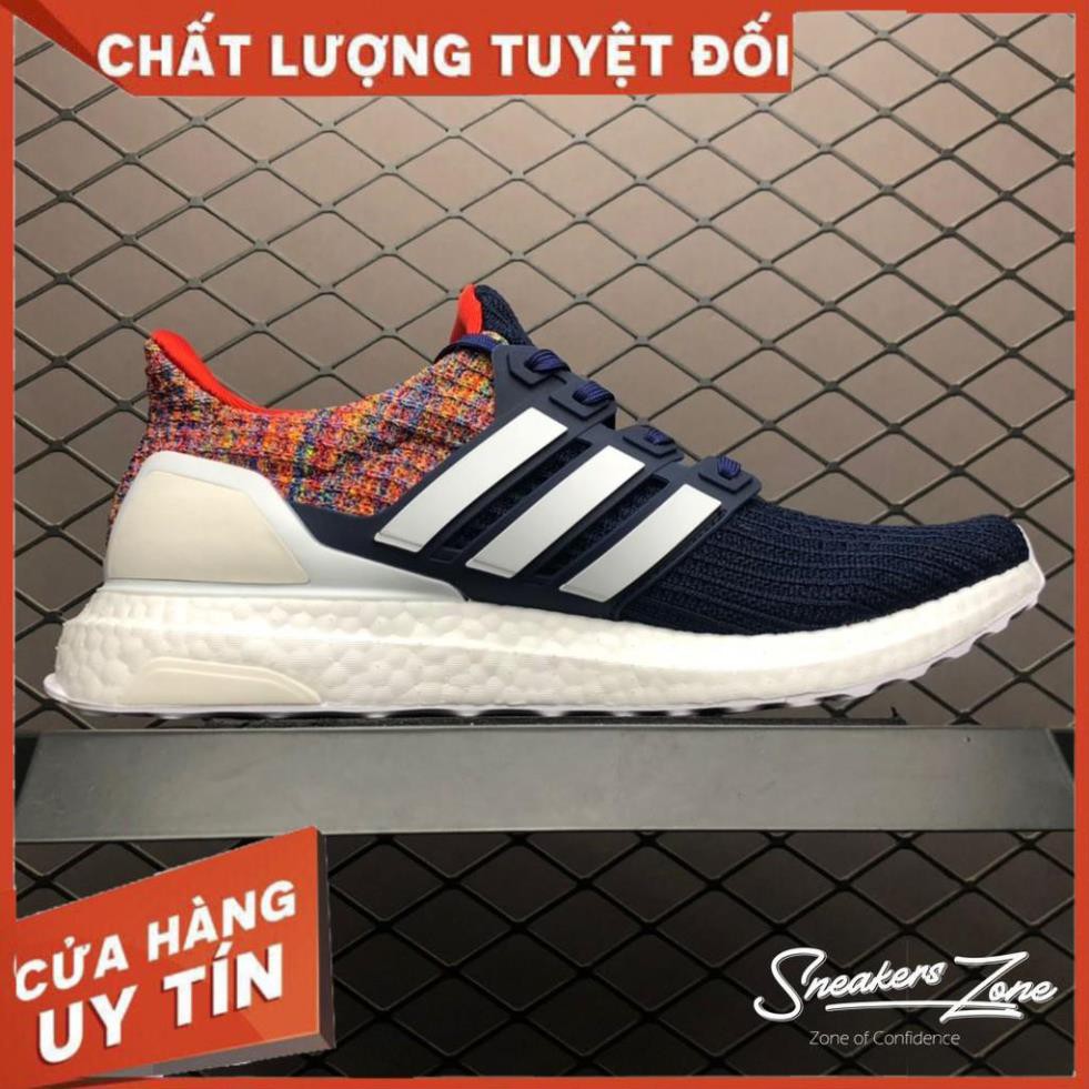 (FREE SHIP + HỘP + QUÀ) Giày thể thao ULTRA BOOST 4.0 multi colors xanh dương gót thổ cẩm siêu đẹp cho nam và nữ | BigBuy360 - bigbuy360.vn