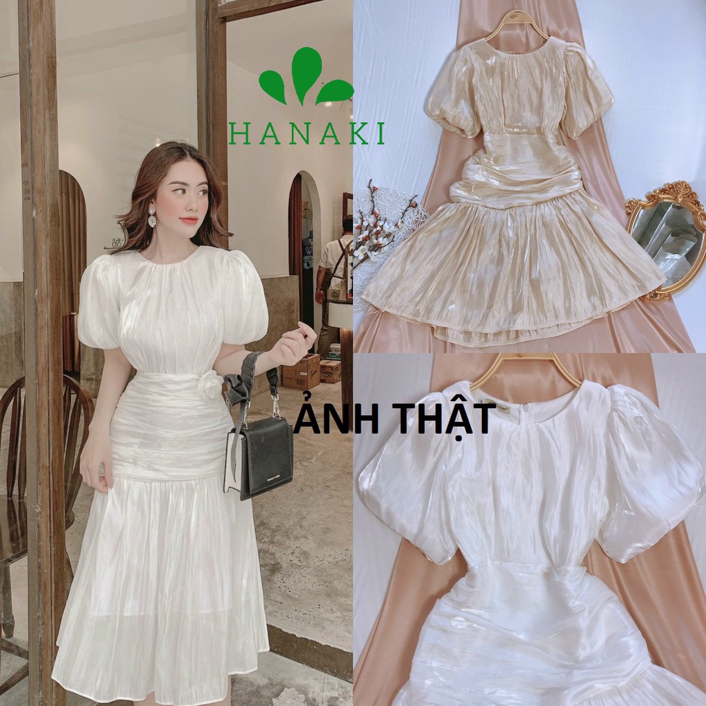 Đầm Dự Tiệc Đầm Thiết Kế Tùng Xòe Tay Phồng Nhún Eo Tôn Dáng Đẹp Xuất Sắc HNK309 | BigBuy360 - bigbuy360.vn