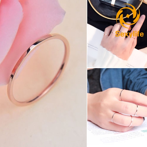 Nhẫn Thép Titan Thiết Kế Đơn Giản Cho Cặp Đôi