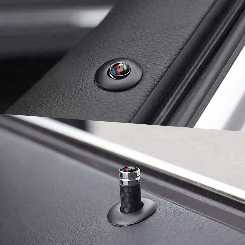 4PCS Car Interior M Tech M Logo Car Lock Modified Door Pin Carbon Fiber Car Door Lifting Bolt Cover Trim for BMW | BigBuy360 - bigbuy360.vn