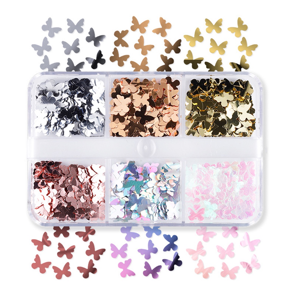 Hộp 6 Ngăn Đựng Phụ Kiện Trang Trí Móng Tay Cho Nữ