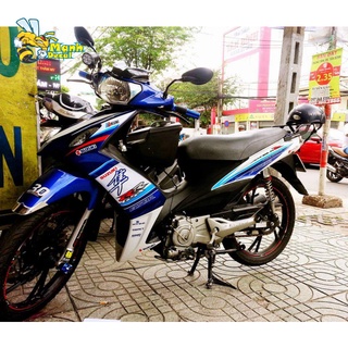 Ten rời xe axelo 125 mẫu ecstar thêm chữ hayabusa trắng xanh