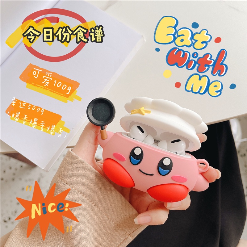 Kirby iPhone Airpods  Thế hệ thứ 2 Ốp tai nghe Bluetooth không dây Pro Bao tai nghe chống rơi Phim hoạt hình dễ thương quyến rũ