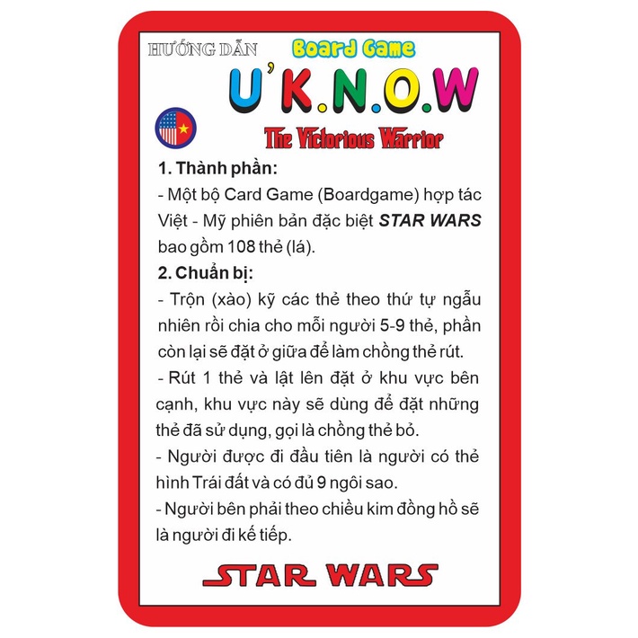 Boardgame UNO - U'KNOW Phiên Bản Star Wars [Chính hãng AAA - LHT]
