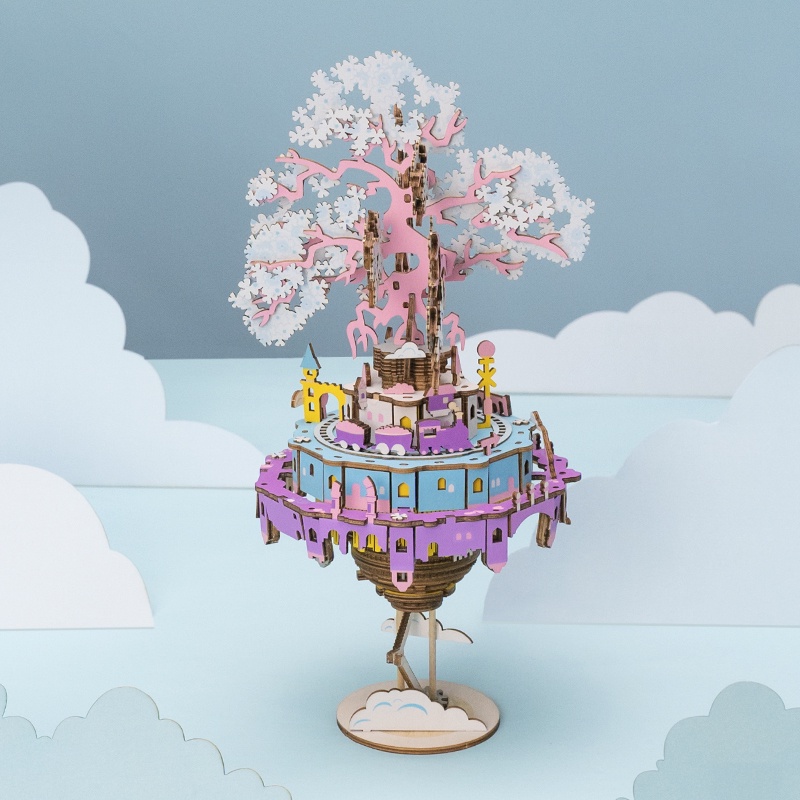 Đồ chơi gỗ thông minh trẻ em, Hộp Nhạc Gỗ Lắp Ráp Mô Hình 3D Gỗ DIY- Caste in the sky- Quà tặng sinh nhật, giáng sinh