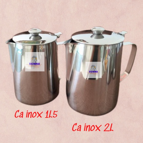 Ca Đánh Sữa Inox 304 Có Nắp 350ml 600ml 1L 1L5 2L.Ca Đựng Nước Có Nắp Ca Trà Đá Inox Pha Chế - Dụng Cụ Pha Chế