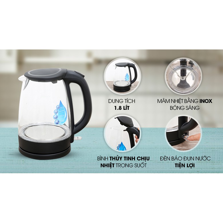 BÌNH / ẤM ĐUN SIÊU TỐC MIDEA 1.8 LÍT MK-18GC