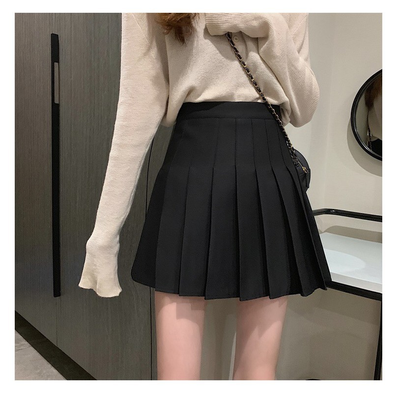 Chân váy tennis xếp li màu trắng đen xếp ly skirt cạp lưng cao ngắn chữ a phong cách ulzzang EVADO CV02 | BigBuy360 - bigbuy360.vn